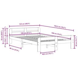 Berkfield Home Bed Frame without Mattress 120x190 cm Small Double Solid Wood Pine in Light Tan - thumbnail 9