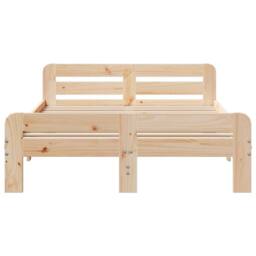 Berkfield Home Bed Frame without Mattress 120x190 cm Small Double Solid Wood Pine in Light Tan - thumbnail 4