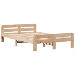 Berkfield Home Bed Frame without Mattress 120x190 cm Small Double Solid Wood Pine in Light Tan - thumbnail 3