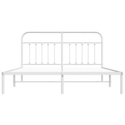 Berkfield Home Metal Bed Frame with Headboard White 160x200 cm - thumbnail 6