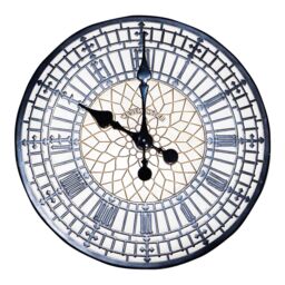 mysmartbuy Big Ben Design Wall Clock - Battery Powered Weather Resistant Indoor Outdoor Round Hand Painted Polyresin Clock - 30cm Diameter - thumbnail 1