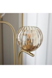 Netlighting Dimple Complete Floor Lamp Satin Brass Plate Champagne Lustre Glass in Gold - thumbnail 5