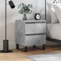 Berkfield Home Elegant Bedside Cabinet Concrete Grey 40x35x50 cm Engineered Wood - Size: 40 x 35 x 50 cm - thumbnail 2