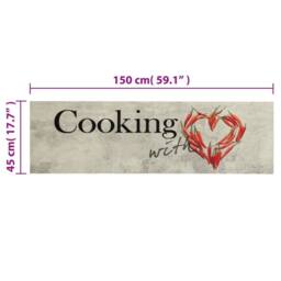 Berkfield Home Kitchen Rug Washable Peper Cooking 45x150 cm Velvet in Grey - thumbnail 5