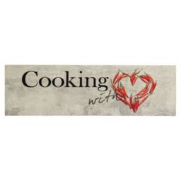 Berkfield Home Kitchen Rug Washable Peper Cooking 45x150 cm Velvet in Grey - thumbnail 3