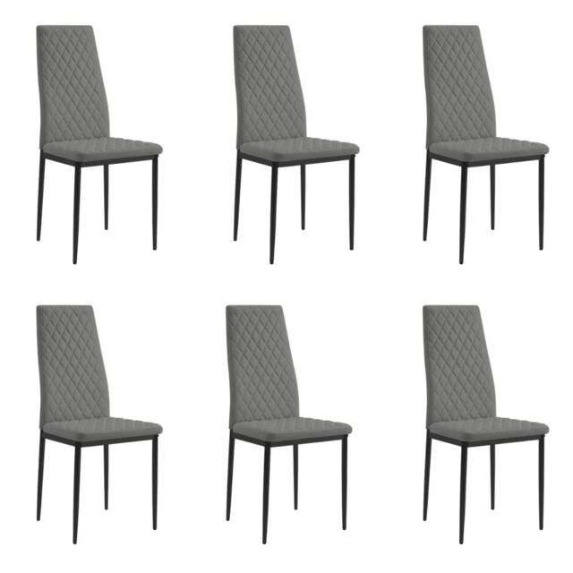 Home Detail Sona Faux Leather Dining Chair Set of 4, Black with Black Legs in Grey - Size: 4 Pack - image 1