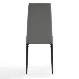 Home Detail Sona Faux Leather Dining Chair Set of 4, Black with Black Legs in Grey - Size: 4 Pack - thumbnail 3