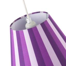 Happy Homewares Multi Colour Striped Linen Coolie Lamp Shade with White Cotton Inner in Purple - Size: 10 inches - thumbnail 3