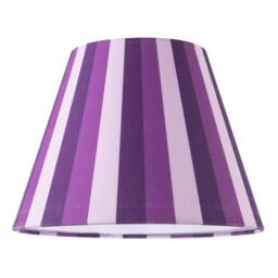 Happy Homewares Multi Colour Striped Linen Coolie Lamp Shade with White Cotton Inner in Purple - Size: 10 inches - thumbnail 1