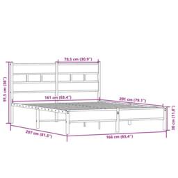 Berkfield Home Elegant Bed Frame without Mattress Sonoma Oak 160x200 cm Engineer in Light Tan - thumbnail 9