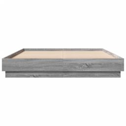 Berkfield Home Bed Frame with LED without Mattress Grey Sonoma 150x200 cm King Size - thumbnail 6