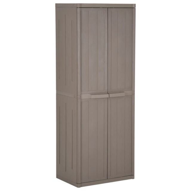 Berkfield Home Garden Storage Cabinet Brown 65x45x172 cm PP Wood Look - Size: 65 x 45 x 172 cm - image 1