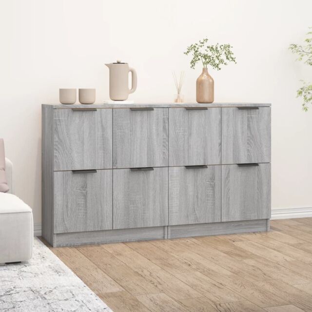 Berkfield Home Sideboards 2 pcs Grey Sonoma 60x30x70 cm Engineered Wood - Size: 60 x 30 x 70 cm - image 1