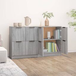 Berkfield Home Sideboards 2 pcs Grey Sonoma 60x30x70 cm Engineered Wood - Size: 60 x 30 x 70 cm - thumbnail 5