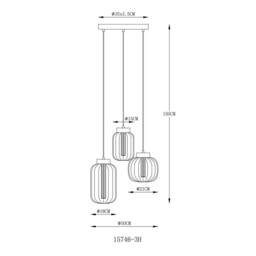 Netlighting Fluoro Cluster Pendant Ceiling Light Matt Black 3x LED 3000K - thumbnail 5