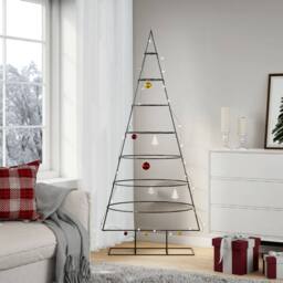 Berkfield Home Metal Christmas Tree for Decoration Black 180 cm - thumbnail 1