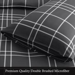 Grace Premium 4 Pack Super Soft Duvet Cover Set with Fitted Sheet in Charcoal - Size: Super King - thumbnail 6