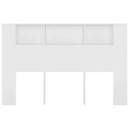Berkfield Home Headboard Cabinet White 160x18.5x104.5 cm - thumbnail 4
