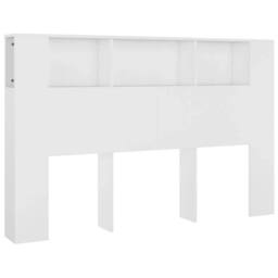 Berkfield Home Headboard Cabinet White 160x18.5x104.5 cm - thumbnail 3