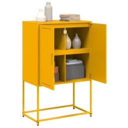 Berkfield Home Highboard Mustard Yellow 68.5x38.5x107 cm Steel - thumbnail 5