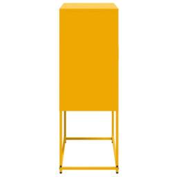 Berkfield Home Highboard Mustard Yellow 68.5x38.5x107 cm Steel - thumbnail 7
