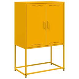 Berkfield Home Highboard Mustard Yellow 68.5x38.5x107 cm Steel - thumbnail 3
