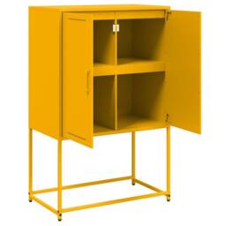 Berkfield Home Highboard Mustard Yellow 68.5x38.5x107 cm Steel - thumbnail 9