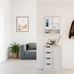Home Discount Bath Vida Priano 4 Drawer 1 Door Freestanding Unit Storage Bathroom Furniture 810 x 600 x 300 mm in White - thumbnail 4