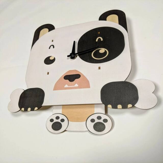 Hinsinc Hand Crafted Wooden Swinging Dog Wall Clock - image 1