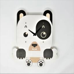 Hinsinc Hand Crafted Wooden Swinging Dog Wall Clock - thumbnail 4