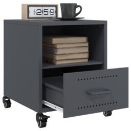 Berkfield Home Stylish Bedside Cabinets 2 pcs Anthracite 36x39x43.5 cm Steel in Dark Grey - thumbnail 4