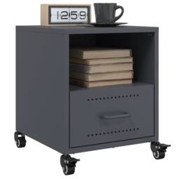 Berkfield Home Stylish Bedside Cabinets 2 pcs Anthracite 36x39x43.5 cm Steel in Dark Grey - thumbnail 2