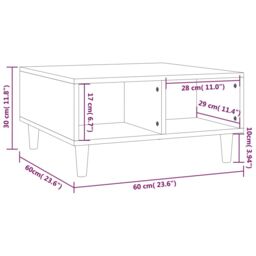 Berkfield Home Coffee Table Grey Sonoma 60x60x30 cm Engineered Wood - Size: 60 x 60 x 30 cm - thumbnail 6