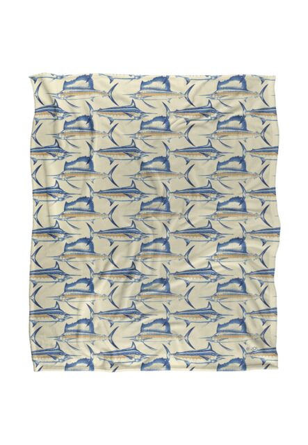 JQ Licensing Billfish Fishing Pattern 2 Silky Touch Super Soft Throw Blanket 152 X 127 cm in White - image 1