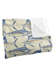 JQ Licensing Billfish Fishing Pattern 2 Silky Touch Super Soft Throw Blanket 152 X 127 cm in White - thumbnail 3