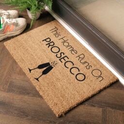 Artsy Mats This Home Runs On Prosecco Doormat in Black - Size: 40 cm x 60 cm - thumbnail 3