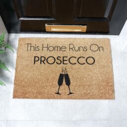 Artsy Mats This Home Runs On Prosecco Doormat in Black - Size: 40 cm x 60 cm - thumbnail 2