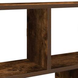 Berkfield Home Wall Cube Shelf 12 Compartments Smoked Oak Engineered Wood in Brown - thumbnail 7
