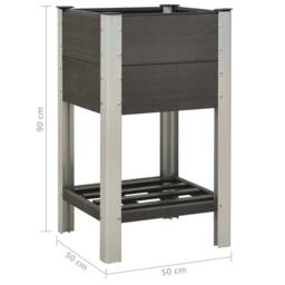 Berkfield Home Garden Raised Bed with Shelf 50x50x90 cm WPC Grey - Size: 50 x 50 x 90 cm - thumbnail 5