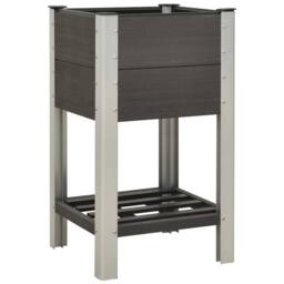 Berkfield Home Garden Raised Bed with Shelf 50x50x90 cm WPC Grey - Size: 50 x 50 x 90 cm - thumbnail 2