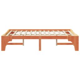 Berkfield Home Floor Bed Frame with Storage Brown 135 x 190 cm Pine wood - thumbnail 7