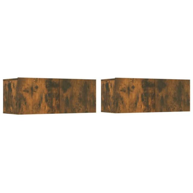 Berkfield Home Classic 4 Piece TV Cabinet Set Smoked Oak Engineered Wood in Brown - image 1