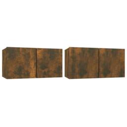 Berkfield Home Classic 4 Piece TV Cabinet Set Smoked Oak Engineered Wood in Brown - thumbnail 4