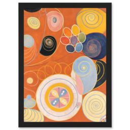 Artery8 Modern Hilma Af Klint Abstract Painting A4 Artwork Framed Wall Art Print in Black - thumbnail 1