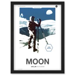 Artery8 NASA Modern Explorers Explore Moon to Mars Lunar Architect Artemis Poster Artwork Framed Wall Art Print A4 in Black - thumbnail 1