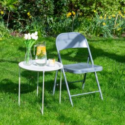 Harbour Housewares Metal Folding Chair - Pack of 6 in Grey - thumbnail 6