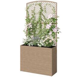 Nordara Light Rattan Garden Planter With Trellis & Inner Liner in Brown - Size: 10kg - thumbnail 1