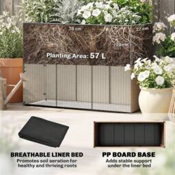 Nordara Light Rattan Garden Planter With Trellis & Inner Liner in Brown - Size: 10kg - thumbnail 5