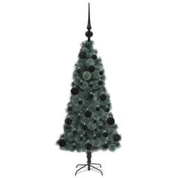 Berkfield Home Artificial Pre-lit Christmas Tree with Ball Set Green 120 cm - thumbnail 4