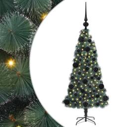 Berkfield Home Artificial Pre-lit Christmas Tree with Ball Set Green 120 cm - thumbnail 2